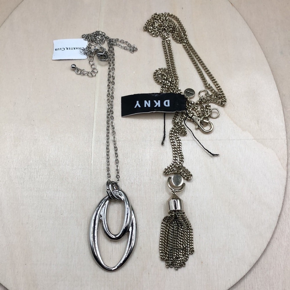 Dkny Extra Long Chain Tassel Necklace Free Charter Club Necklace Layered Look 20$
